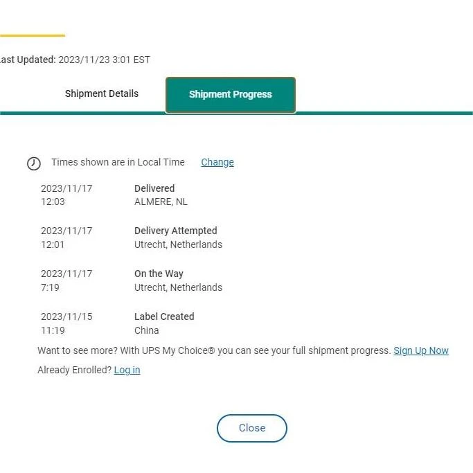 UPS to Netherlands